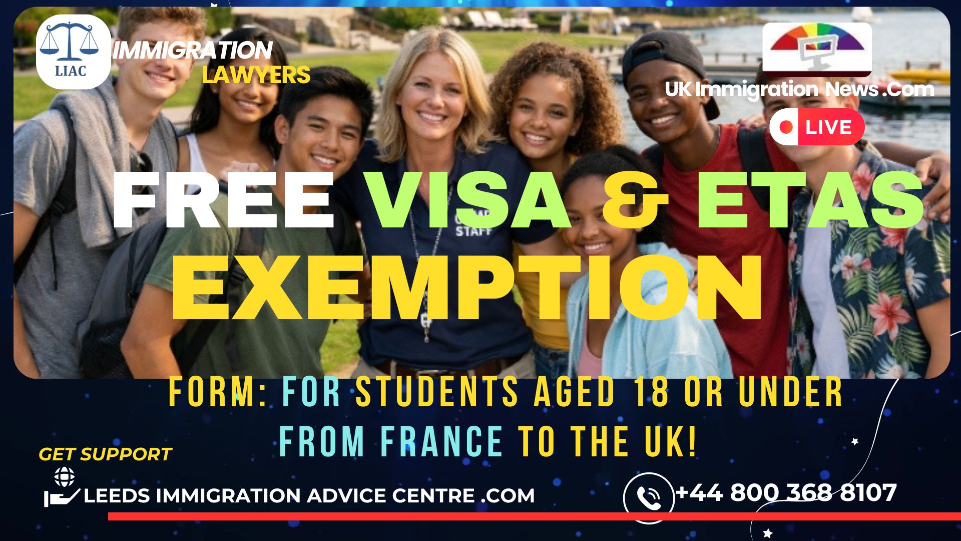 Free Visa & ETAS Exemption Form for Students Aged 18 or under from France to the UK!